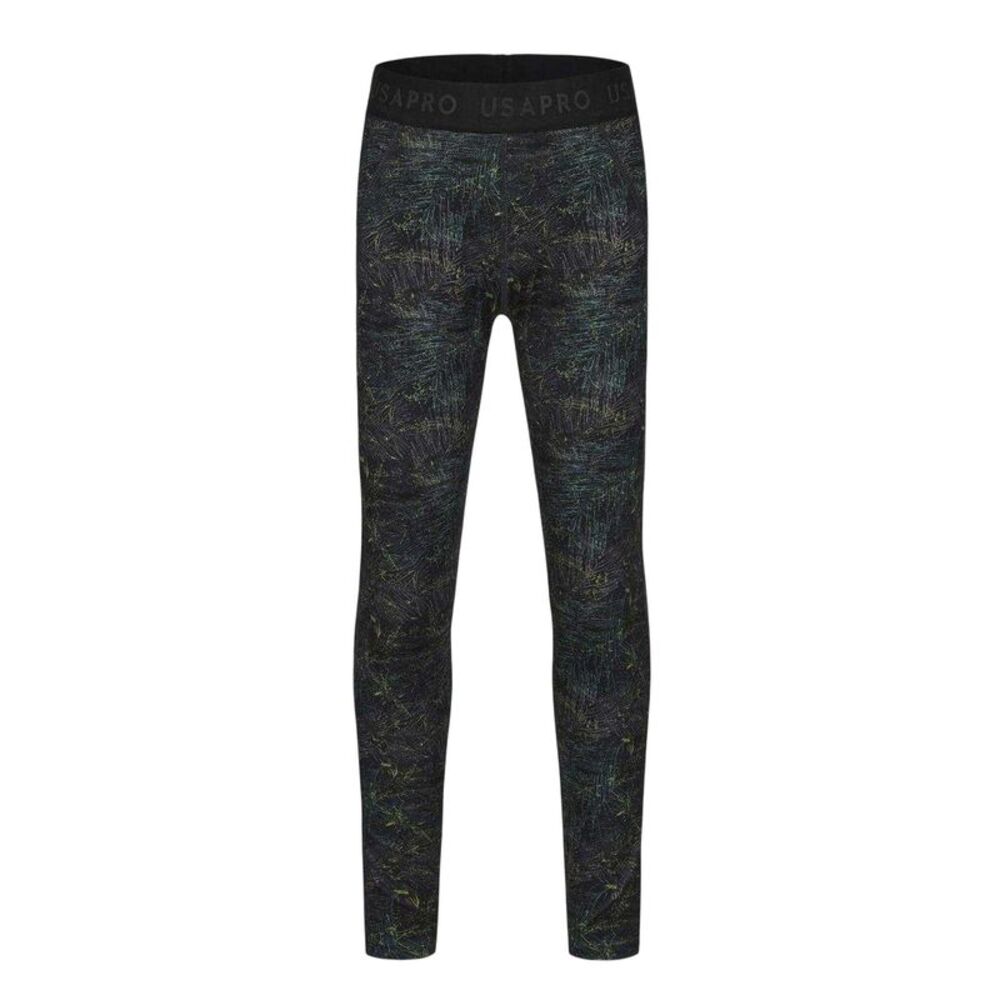USA Pro Girls Pro Patterned Tight Training Leggings / Black